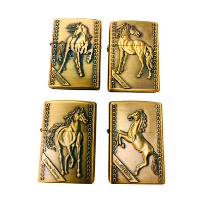 Encendedor x4 Mecheros Metálicos Vintage Recargable ENC04