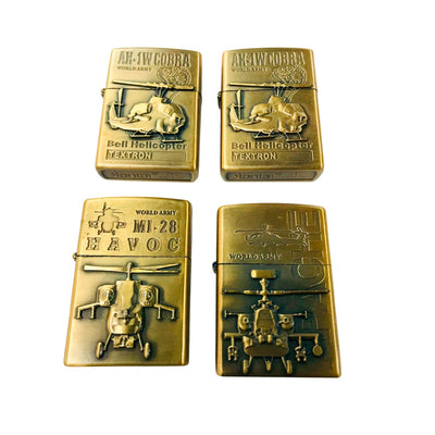 Encendedor x4 Mecheros Metálicos Vintage Recargable ENC04