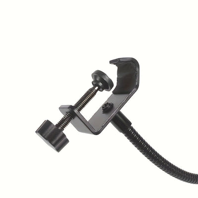 Filter de Micrófono Ajustable 180° para Reducción de Ruido - Aleación Negra, Compatible con Varios Soportes, Esencial para Transmisiones en Vivo, Diseño de Plástico Transparente con Cubierta de Espuma, Bloqueador de Sonido