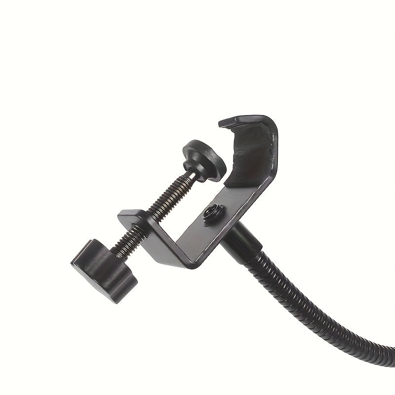 Filter de Micrófono Ajustable 180° para Reducción de Ruido - Aleación Negra, Compatible con Varios Soportes, Esencial para Transmisiones en Vivo, Diseño de Plástico Transparente con Cubierta de Espuma, Bloqueador de Sonido