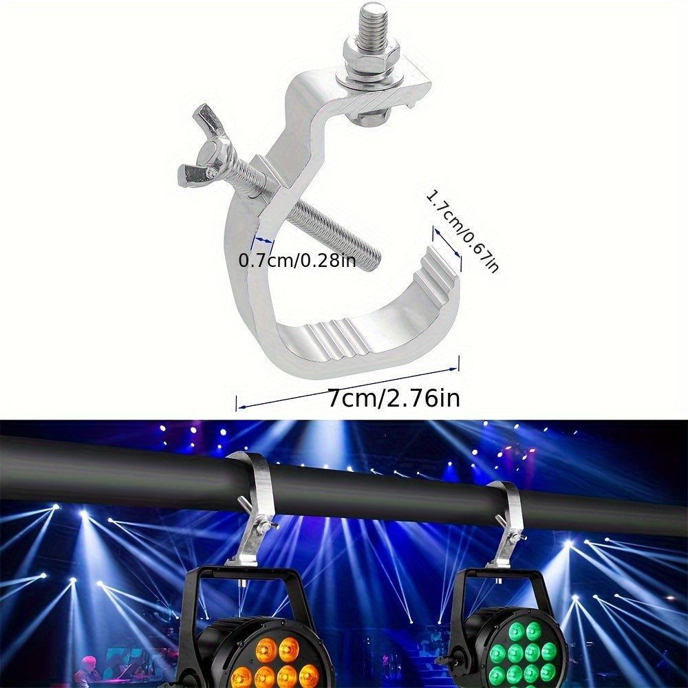 8 piezas de GOTSTAGE, ganchos de luz ajustables de aluminio, soporte de luz portátil duradero con un solo abrochar para 30-52 tubos, luces de cuentas y cordones de 8,8-12 pulgadas, accesorios de iluminación para eventos al aire libre, acabado metálico el