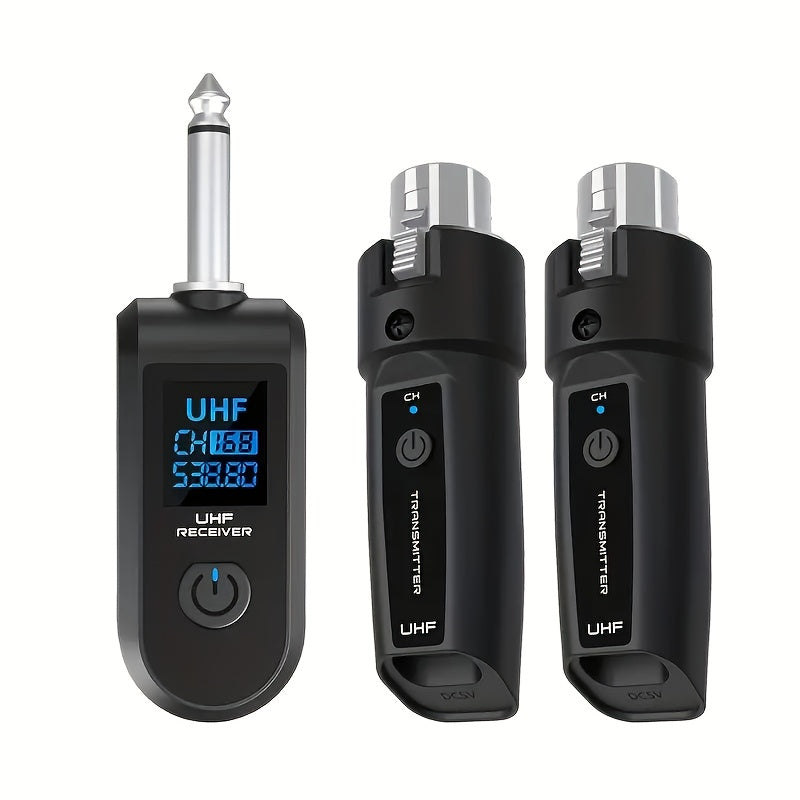 Sistema de adaptador de micrófono inalámbrico a XLR con carga USB-C, pantalla digital de 2,4 GHz - Ideal para mezcla de audio de guitarra, micrófono inalámbrico recargable