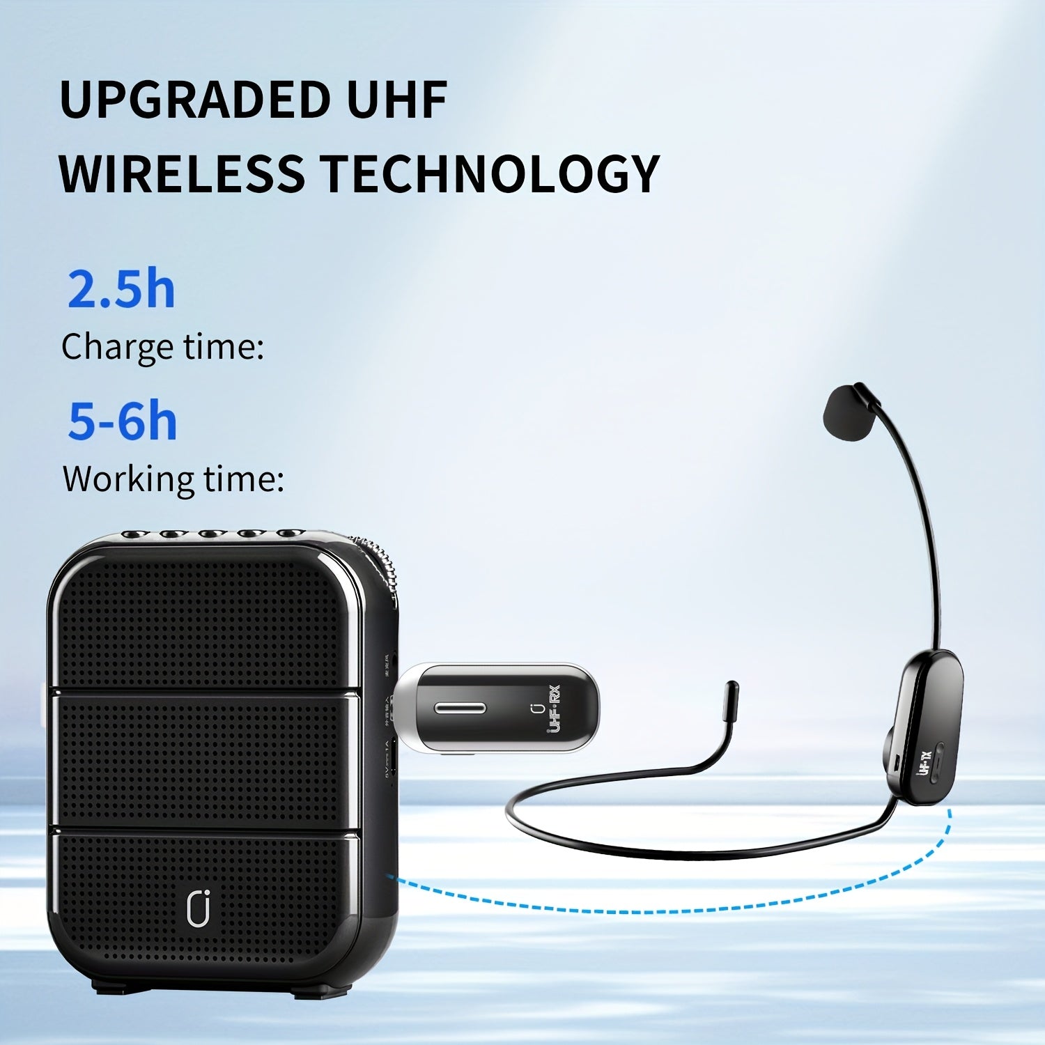 Producto Más Vendido 2025, Micrófono sin varillas de Una Sola Persona Marca JYX, Sistema PA para Enseñanza, Entrenamiento, Fitness, Guías Turísticos, Oratoria y Karaoke, Amplificador de Voz Recargable Plug-and-Play U-200