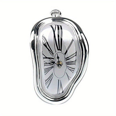 1 Unidad De Relojes De Pared Con Números Romanos Torcidos Surrealistas, Reloj De Estilo Surrealista, Accesorio Para El Hogar, Decoración De Reloj De Pared Distorsionada De Fusión, Decoración Del Hogar