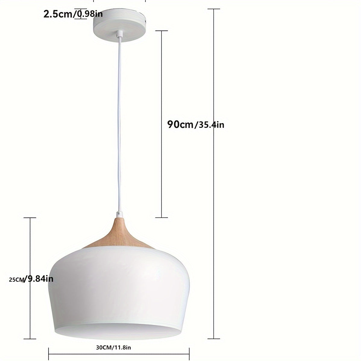 Arandela Moderna Minimalista de Hierro con Diseño en Madera Negra/Blanca - Ideal para Comedor o Isla de Cocina