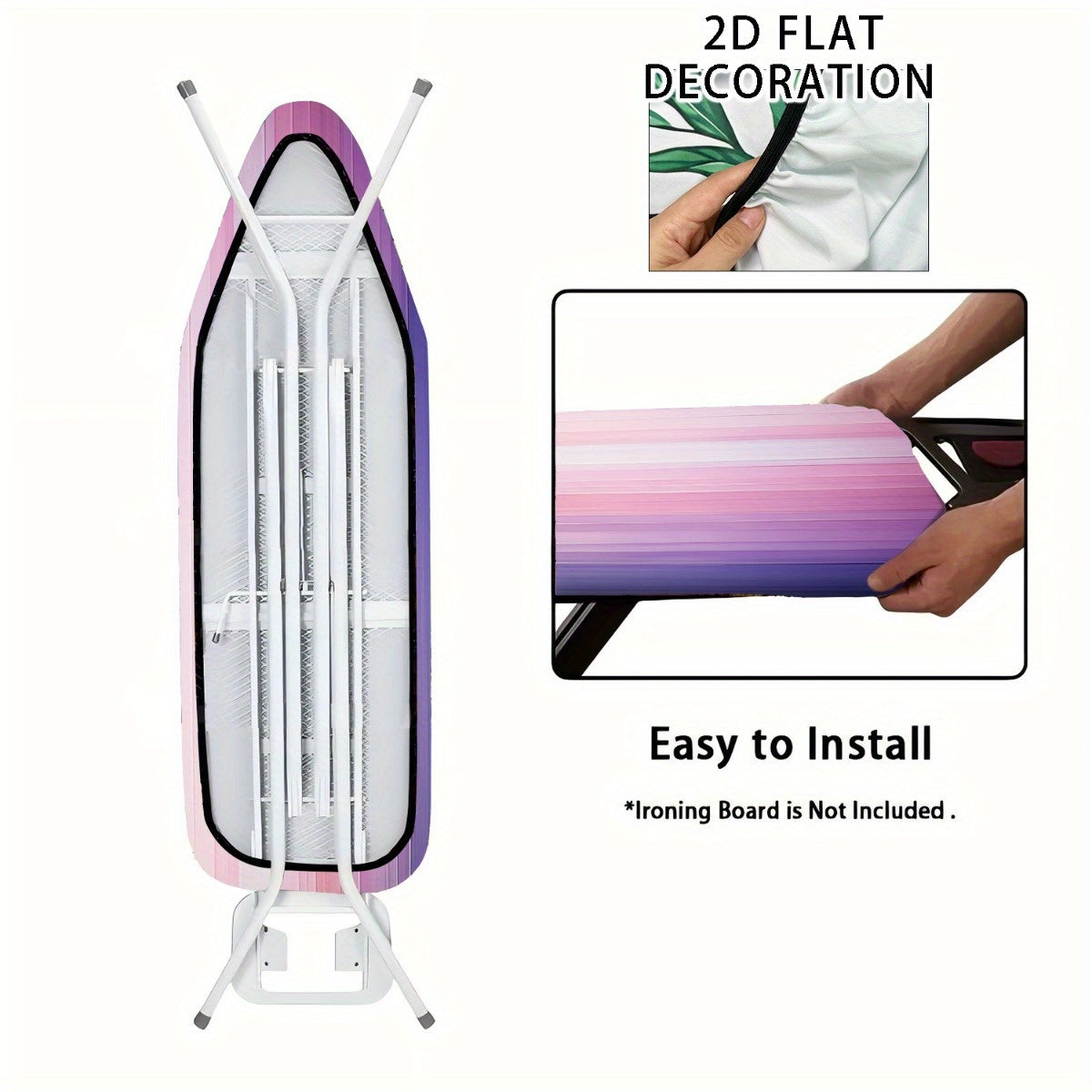 1 cubierta de tabla de planchar de acero pesado con relleno resistente a la quema de tamaño completo, bordes elásticos y lavable en máquina - Se ajusta a tablas estándar, duradera y fácil de limpiar, protector de tabla de planchar, cuidado de textiles pa