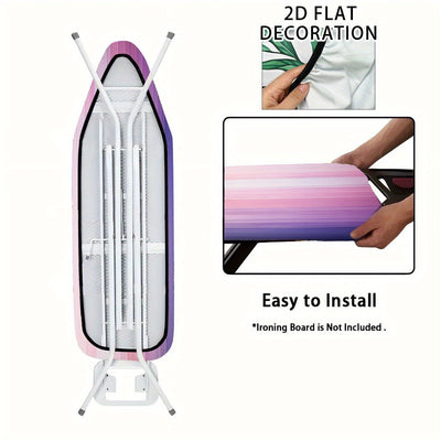 1 cubierta de tabla de planchar de acero pesado con relleno resistente a la quema de tamaño completo, bordes elásticos y lavable en máquina - Se ajusta a tablas estándar, duradera y fácil de limpiar, protector de tabla de planchar, cuidado de textiles pa