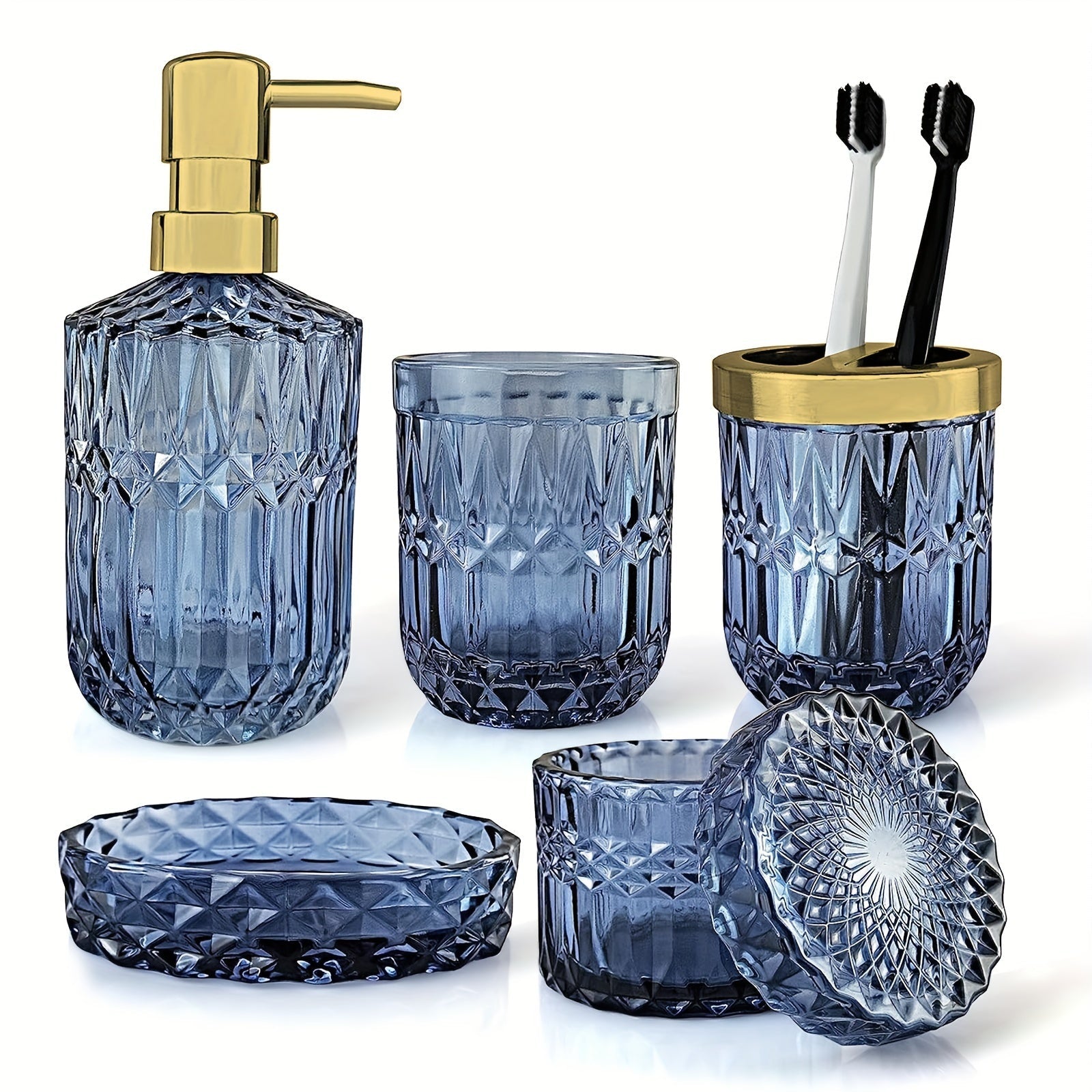 Juego de 5 botellas de loción de lujo para baño con luz