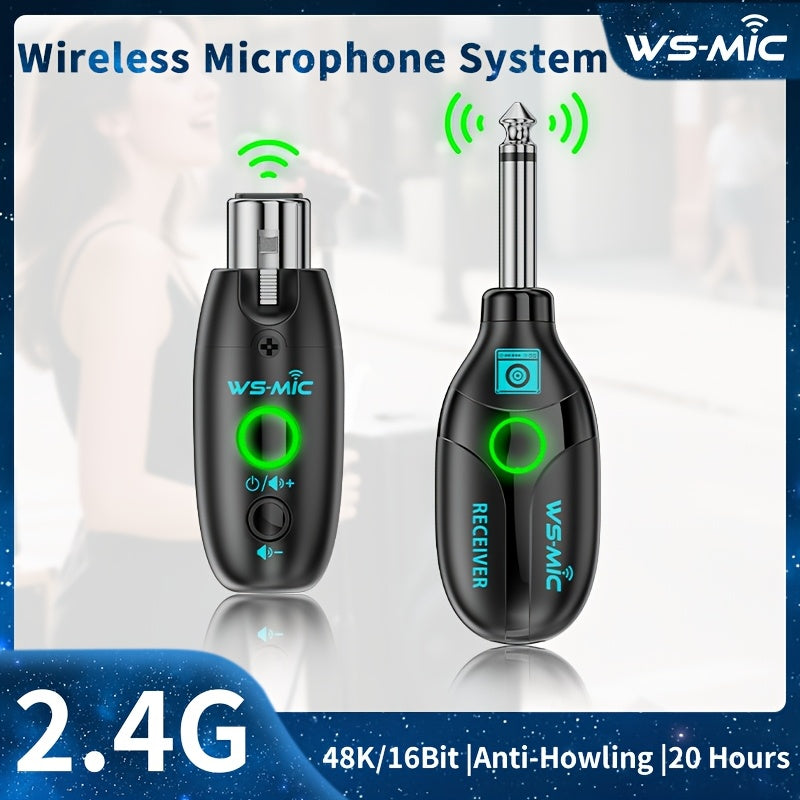 Sistema de micrófono inalámbrico con sonido HD, micrófono inalámbrico de una a una para grabación de voz y transmisión de música, carga USB-C, soporte 2.4G/3G/4G/5G, carga tipo C, recargable por USB, vida útil de la batería de 20 horas, diseño portátil p
