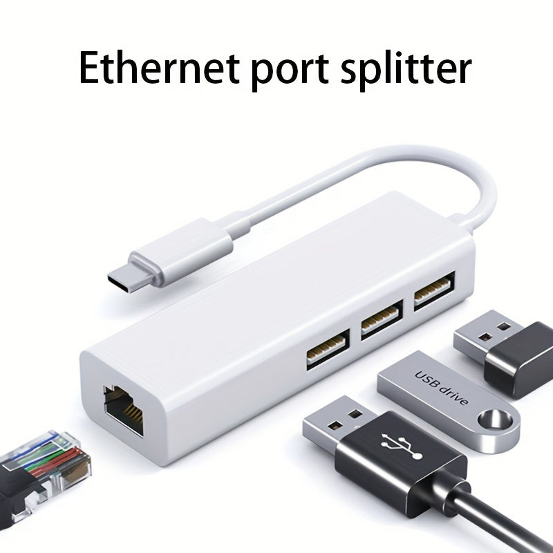 Adaptador de red Gigabit USB tipo C a RJ45, concentrador sin controlador de 100 Mbps, adaptador de cable de red USB C a Ethernet, adaptador de red USB-C a Gigabit
