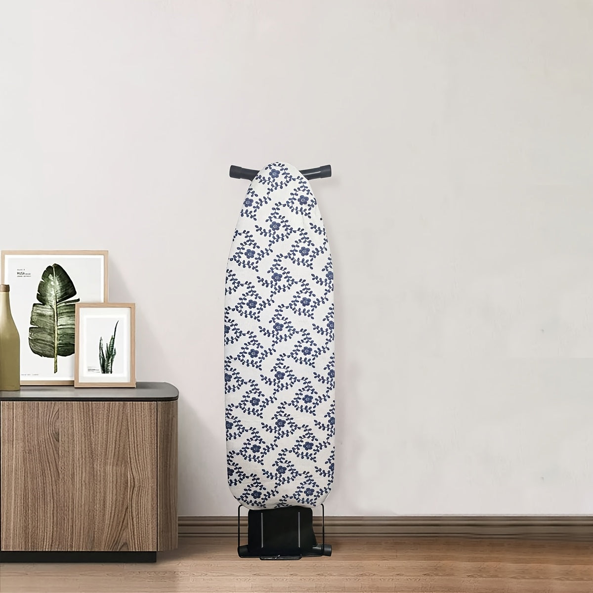 1 pieza, funda de tabla de planchar estándar de 15,02 x 54,0 pulgadas con protección de bordes y alfombrilla antideslizante - Patrón floral azul, material PVC, incluye soporte ajustable, ideal para decoración del hogar y la lavandería, decoración de la l