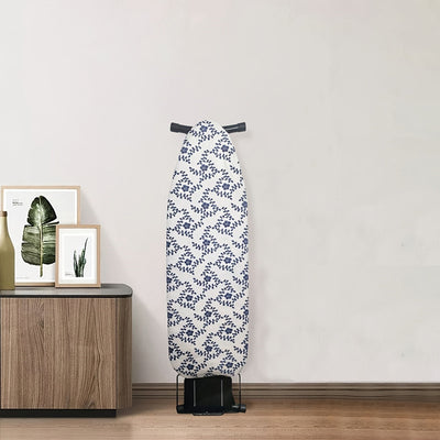 1 pieza, funda de tabla de planchar estándar de 15,02 x 54,0 pulgadas con protección de bordes y alfombrilla antideslizante - Patrón floral azul, material PVC, incluye soporte ajustable, ideal para decoración del hogar y la lavandería, decoración de la l