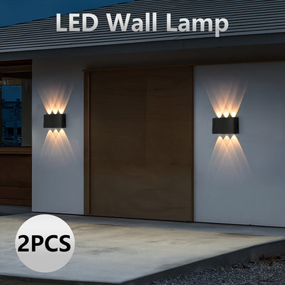 Pack de 2 Luces de Pared LED Modernas 6W 85-265V Alta Calidad, Montaje Semienterrado en Plástico ABS con Herrajes, 3 Temperaturas de Color (Blanco Frío/Cálido/Natural) - Iluminación de Pared Arriba y Abajo para Hogar, Escaleras, Dormitorio, Baño, Ilumina
