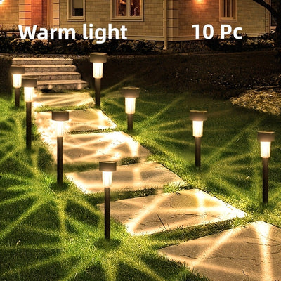 10 paquetes de luces solares para jardín - Luces LED para césped, decoración de terraza y villa, iluminan automáticamente caminos, patios, jardines, aceras y pasillos, con control por inducción lumínica, ideal para fiestas en paseos