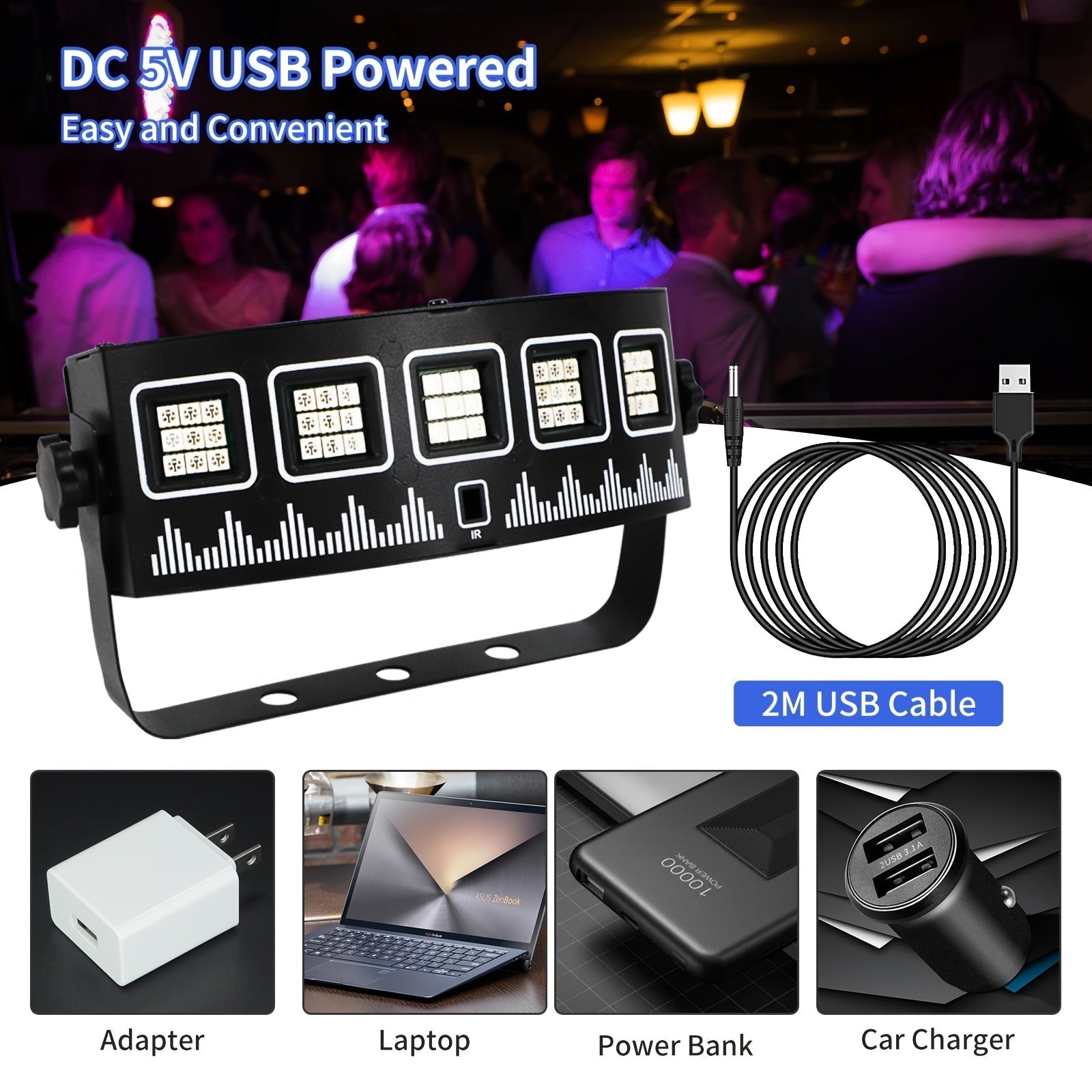Reflector de Rendimiento LED para Escenario, Luz Estroboscópica Activada por Sonido para Ambiente de Bar en KTV, Lámpara Giratoria y Decorativa de Colores