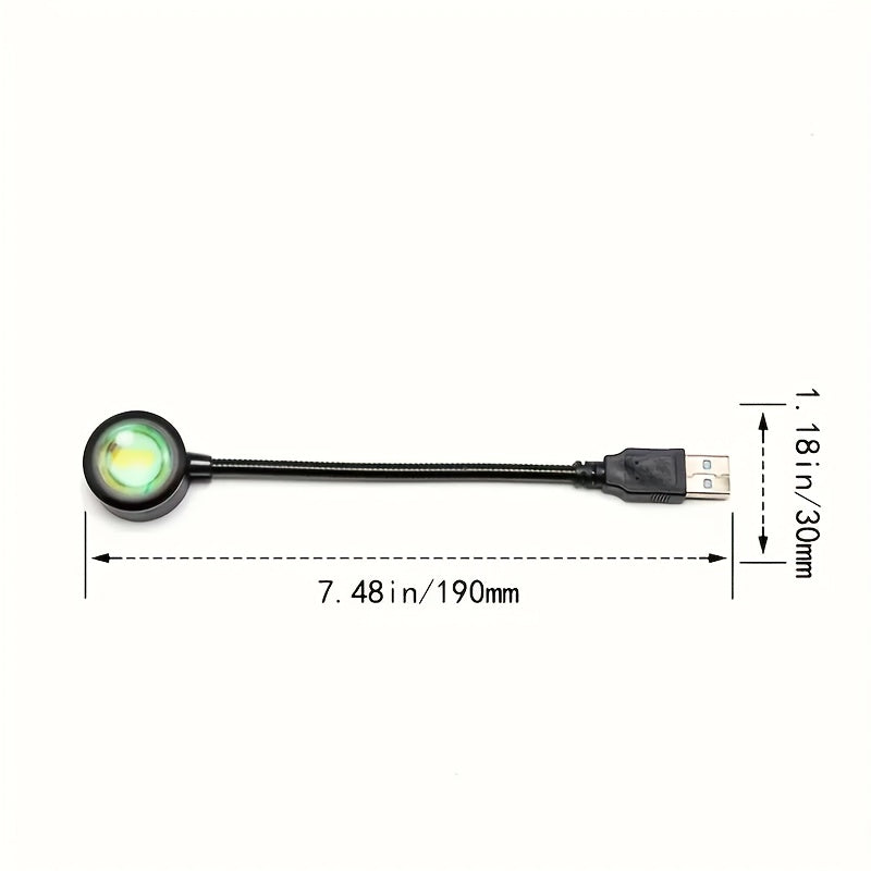 1 pieza/2 piezas de luz de sombra LED rojo anaranjado - alimentada por USB, giratoria de 360°, decoración de hogar ajustable, iluminación creativa, para dormitorio, sala de estar, decoración de pared, no requiere batería, luces USB compatibles con portát