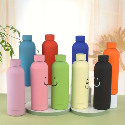1 botella de agua aislante de acero inoxidable, lavado a mano, reutilizable, redonda, multifuncional, portátil, ideal para oficina y viajes, no requiere electricidad, incluye tapa