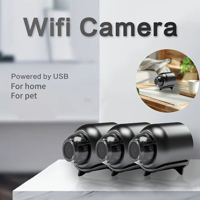 1 cámara de vigilancia con conexión WiFi, micrófono y soporte, controlada y monitoreable a través de una aplicación móvil, ideal para uso doméstico