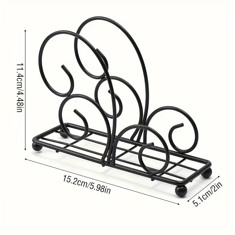 1pc Dispensador de pañuelos: Portarrollos de servilletas con diseño hueco, soporte de servilletas de metal con forma de árbol de dibujos animados para encimera de cocina, mesa de comedor, decoración de mesa, decoración del hogar - Patrón: Sólido, Materia