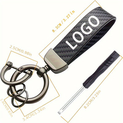 Llavero de fibra de carbono con diseño F1, 1 unidad, estilo negro y rojo de carreras, aleación de zinc resistente y cuero sintético, ideal para entusiastas del deporte y regalos nostálgicos, accesorios de carreras | Llavero elegante | Diseño de fibra de