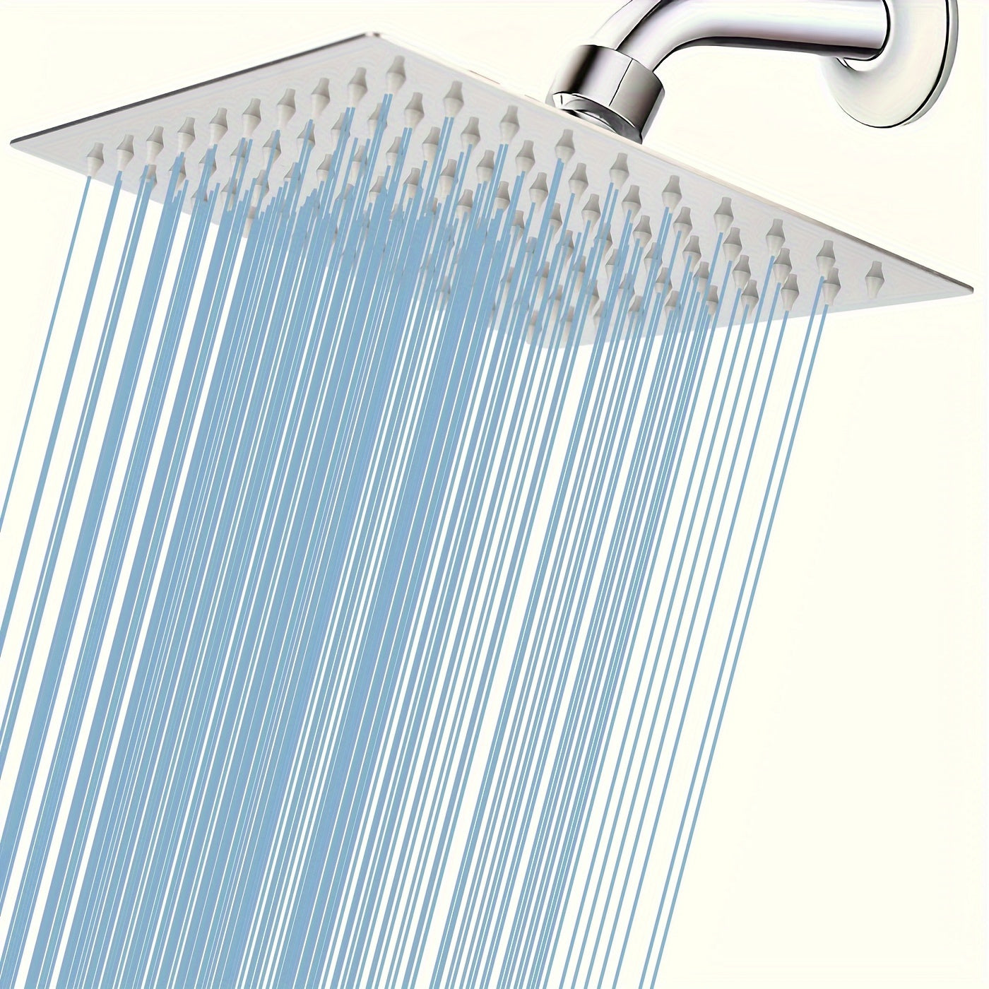 Rociador de Ducha Cuadrado de Acero Inoxidable de 8 Pulgadas de Lujo - Montado en la Pared, Diseño Elegante con Múltiples Chorros de Agua para una Experiencia de Ducha Refrescante, Instalación Fácil, Accesorios de Ducha