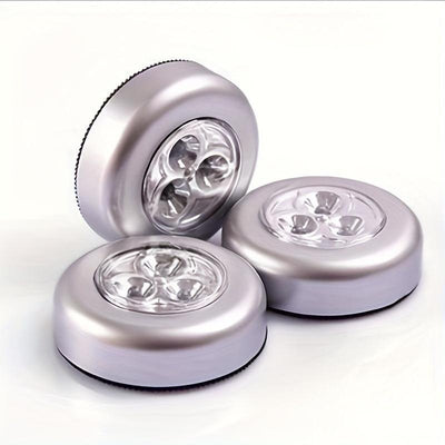 5pcs Luces Táctiles Modernas de 3 LED, Acolchado Inalámbrico para Armario, Luz Nocturna de Montaje en Pared con Pantalla de Plástico, Control por Botón, Tema Fantasía para Dormitorio, Pasillo, Baño, Cocina, Escaleras - Funciona con Pilas (AAA), No Incluy