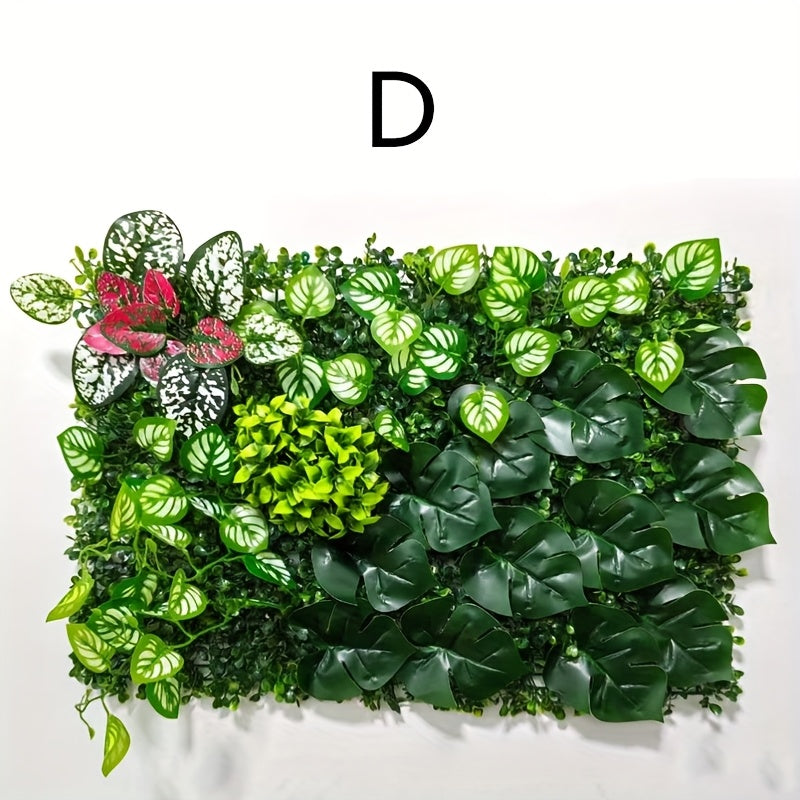 Panel artificial de hiedra y helecho, 1 panel - Decoración de pared con follaje plástico realista para bodas, fiestas, eventos - No necesita electricidad, fácil de instalar, decoración duradera para interior/exterior, fondo para fiestas, diseño de hojas