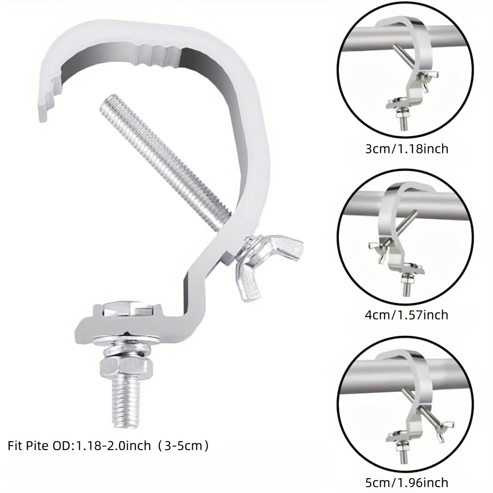 10-Unidad de Sujeción de C de Plata Gris para Iluminación de Escenario, 1.18-2 Pulgadas, Ajuste de Tubo de 30-50mm OD, Capacidad de Carga de 24,95KG, Sin Cargar, No Requiere Batería, Sujeción de Truss Versátil para Luces de Punto DJ y Luces de Cabeza Móv