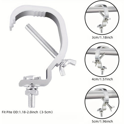 10-Unidad de Sujeción de C de Plata Gris para Iluminación de Escenario, 1.18-2 Pulgadas, Ajuste de Tubo de 30-50mm OD, Capacidad de Carga de 24,95KG, Sin Cargar, No Requiere Batería, Sujeción de Truss Versátil para Luces de Punto DJ y Luces de Cabeza Móv