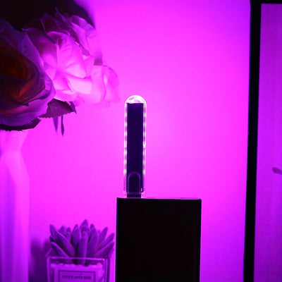 Luz nocturna rectangular portátil para dormitorio, 1/2 piezas, luz de lectura con 8 LED, luz ambiental para decoración de habitación, lámpara de ambiente para autos, mesita de noche, luz decorativa con USB, luces LED para decoración del hogar