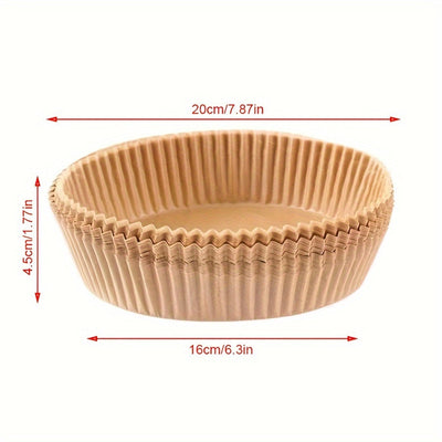 Paquete De 50 Forros Antiadherentes Para Freidora De Aire - Impermeables Y Resistentes Al Aceite, Ideales Para Hornear, Asar Y Más