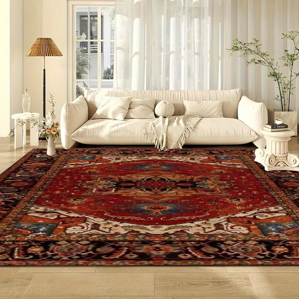 1pc Alfombra con Estampado Retro, Ideal para Cocina, Pasillo, Entrada de Dormitorio, Baño, Sala, Interior/Exterior, Puerta Principal, Estudio, Fondo Antideslizante, Lavable a Máquina y Engrosada
