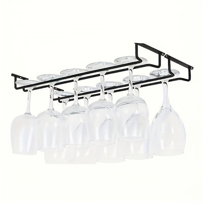 Soporte para Copas de Vino de Hierro de 2 Piezas - Estante Ahorrador de Espacio para Gabinete en Cocina y Bar