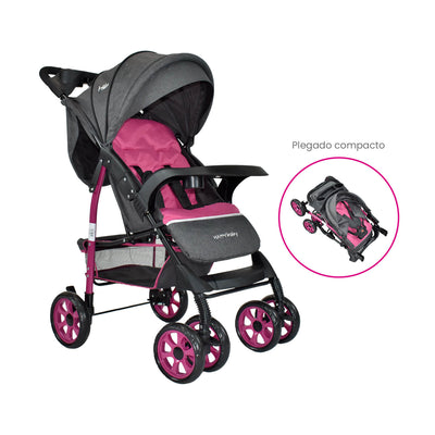 COCHE ESTANDAR  KLAUS HAPPY BABY - ROSADO