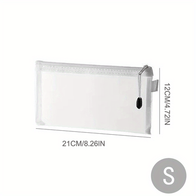 Bolsa de Malla de Plástico de Tamaño Extra Grande con Cremallera, Bolsa Resistente al Agua para Organizar Suministros Escolares y de Oficina, Bolsas para Rompecabezas y Juegos, Bolsa de Malla con Diseño Criptográfico para Suministros Escolares y Organiza