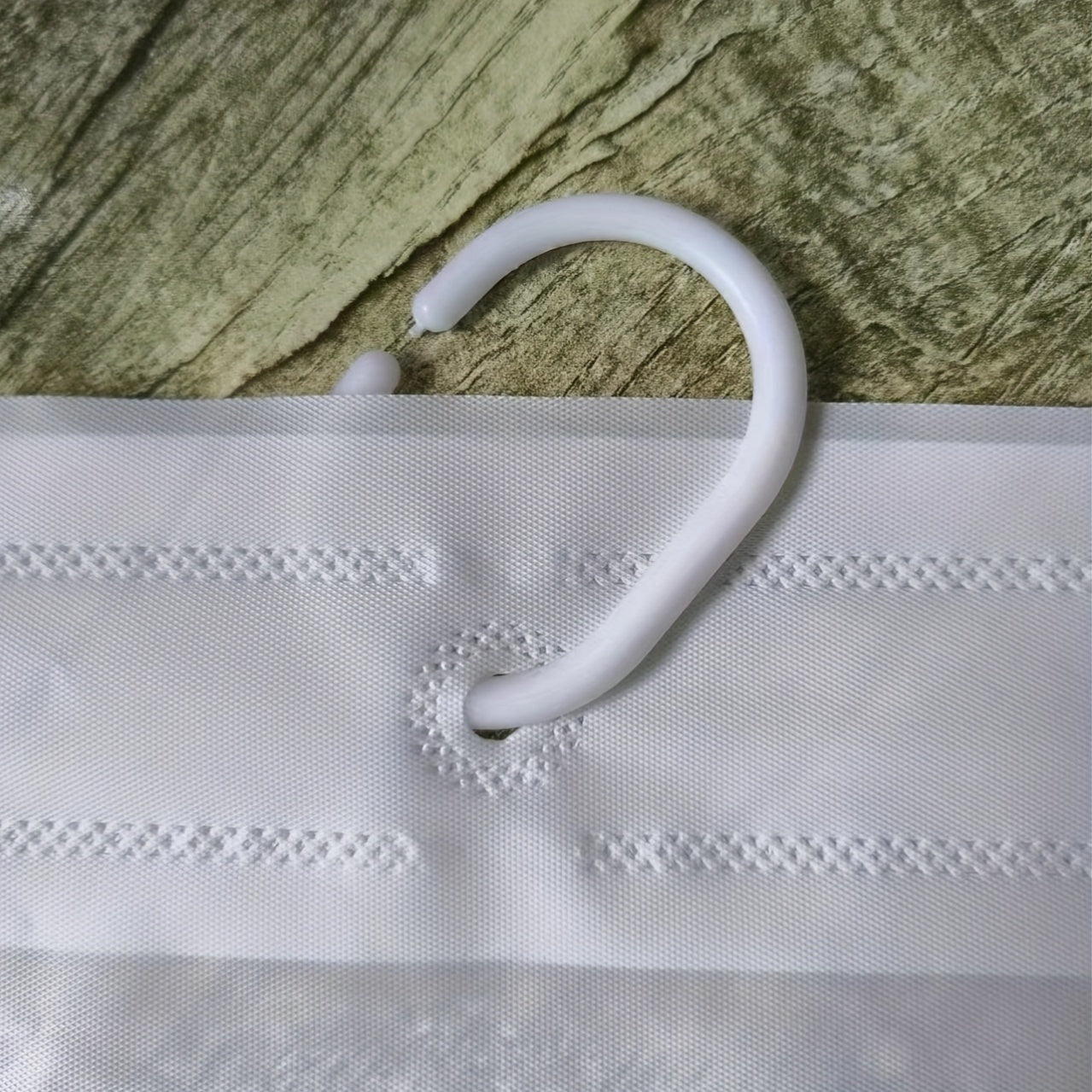 Cortina de Ducha de Baño PEVA, Impermeable, Anti-manchas, Sin Necesidad de Perforar, 12 Ganchos para Cortina de Ducha Gratis