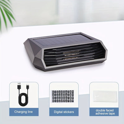 Purificador de aire para auto con energía solar y sensor de movimiento inteligente - Enciende/apaga automáticamente, no necesita energía eléctrica, panel solar de alta eficiencia y batería de litio incorporada para aire fresco en movimiento