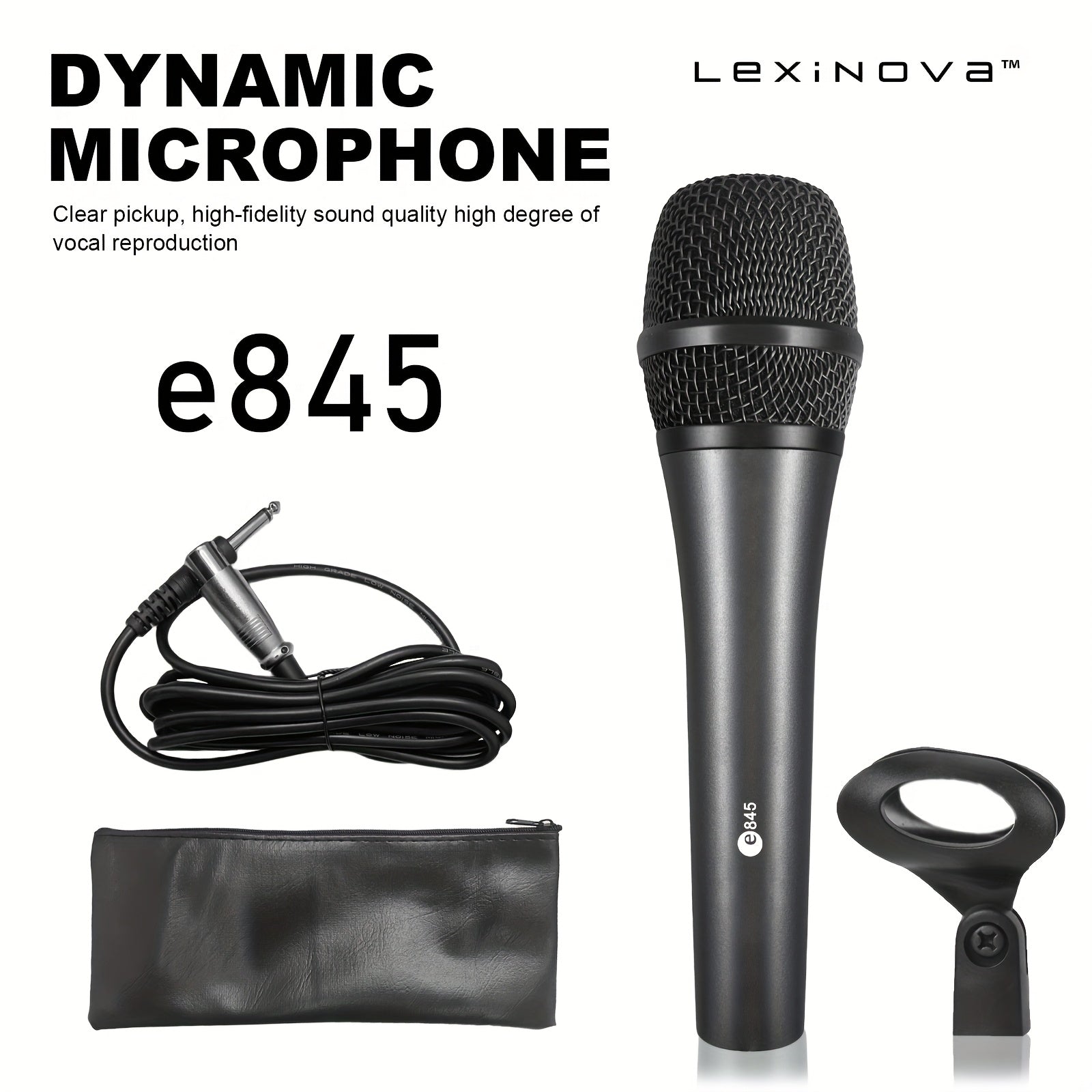 Nuevo micrófono inalámbrico E845, Micrófono profesional con conector de 6,35 mm, ideal para karaoke, transmisión en vivo, estudio de grabación de voz, sonido de alta fidelidad, diseño de metal elegante, compatibilidad plug & play