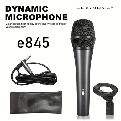 Nuevo micrófono inalámbrico E845, Micrófono profesional con conector de 6,35 mm, ideal para karaoke, transmisión en vivo, estudio de grabación de voz, sonido de alta fidelidad, diseño de metal elegante, compatibilidad plug & play