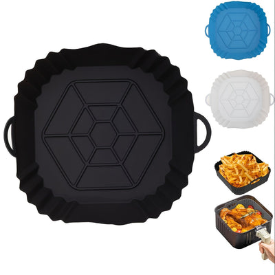1 pieza de funda de aire frito cuadrada de silicona, fundas de aire frito de silicona reutilizables, funda de aire frito plegable y fácil de limpiar, funda de hornear, almohadillas de bandeja de hornear de silicona reemplazables, accesorios y piezas de a