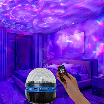 Proyector de Aurora LED con Alimentación USB - Luz de Techo de Luces del Norte Regulable con Control Remoto para Dormitorio y Decoración de Fiestas
