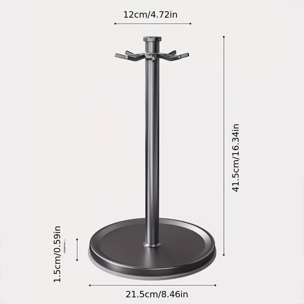 Un estante de almacenamiento de cocina sin necesidad de taladrar, con un gancho y barra giratorios para organizar utensilios como espátulas y cucharas, perfecto para escurrir.