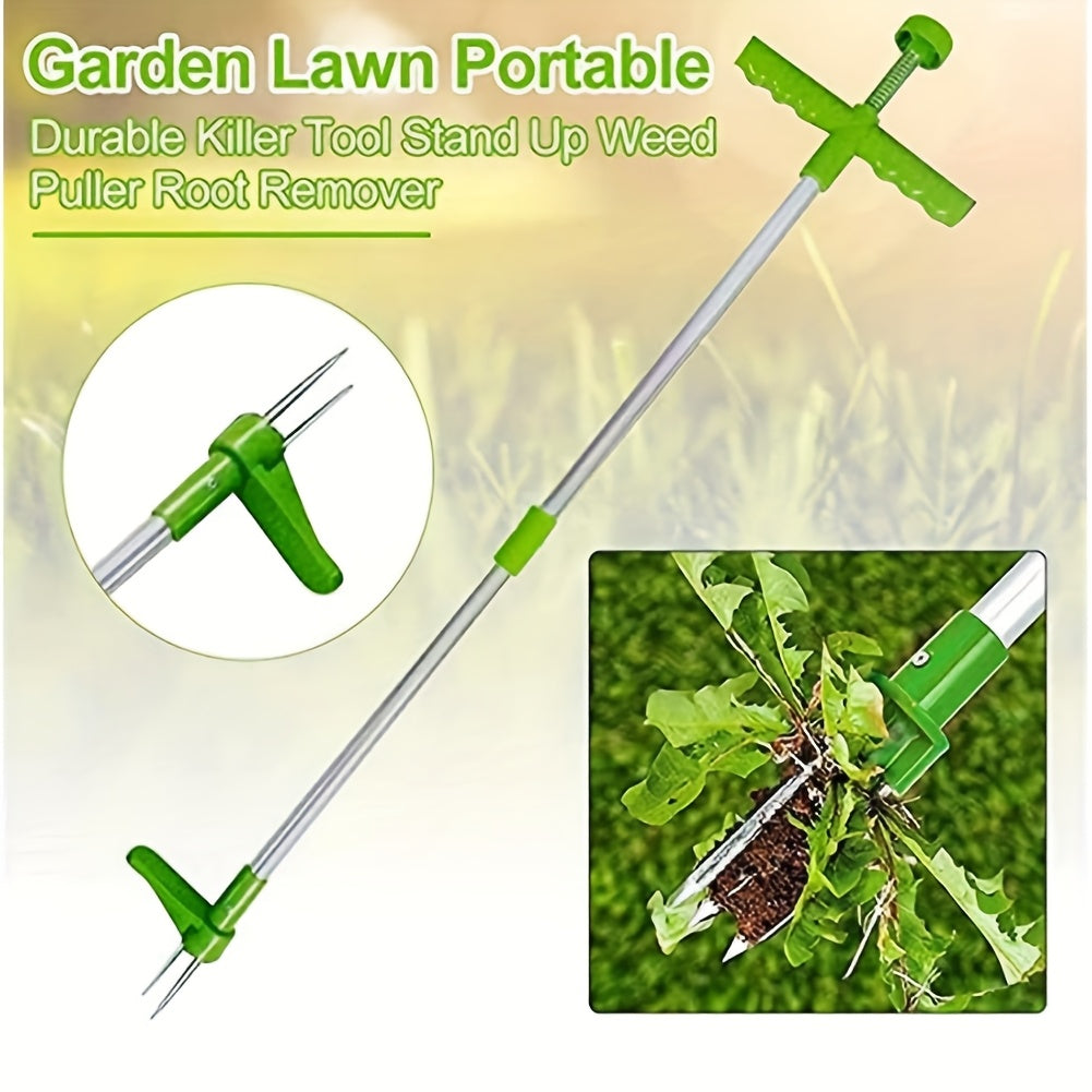 Extracción de Malas Hierbas de Aluminio DZT, Herramienta Manual para Deshierbar, Deshierbador de Jardín de Metal, Instrumento de Excavación de Verduras Conveniente, Herramienta de Jardinería Manual, No Necesita Electricidad ni Batería, Herramienta de Jar