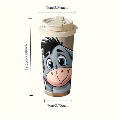Taza de Viaje de Acero Inoxidable Disney Eeyore de 18oz - A Prueba de Fugas, Aislada con Tapa para Bebidas Calientes y Frías, Ideal para Actividades al Aire Libre, Uso en el Coche y Amantes del Café