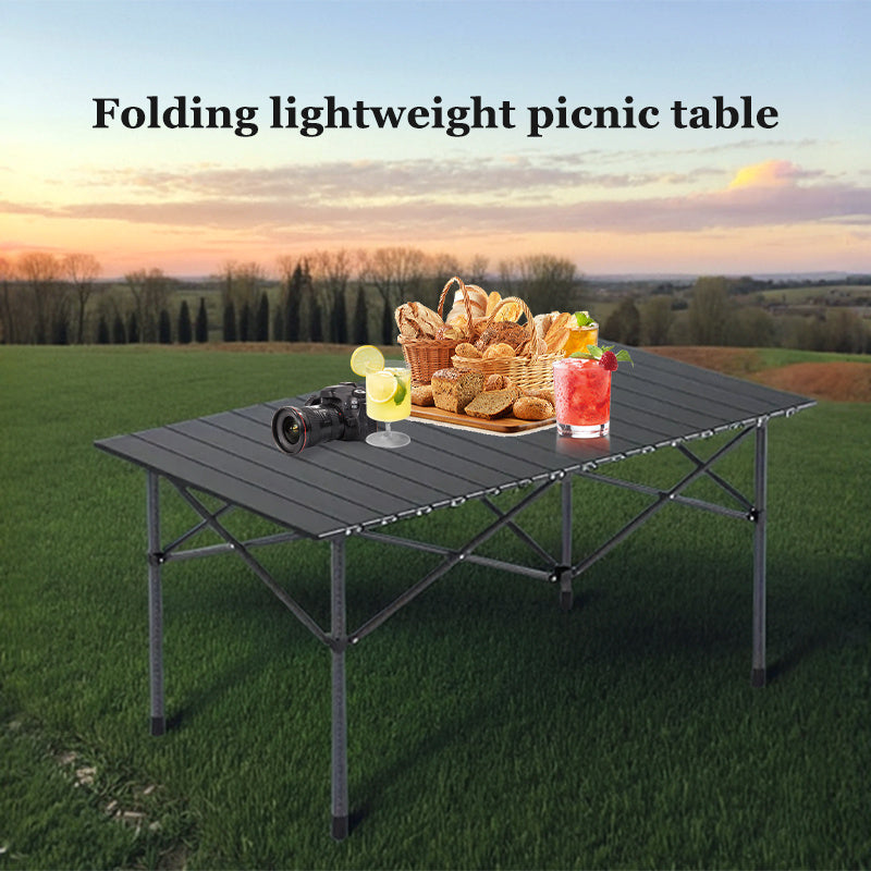Mesita Plegable Portátil para Hogar, Oficina y Estudio - Fácil Almacenamiento, Diseño Minimalista, Estilo Moderno, Ideal para Camping, Picnics, Viajes, Fiestas y Más