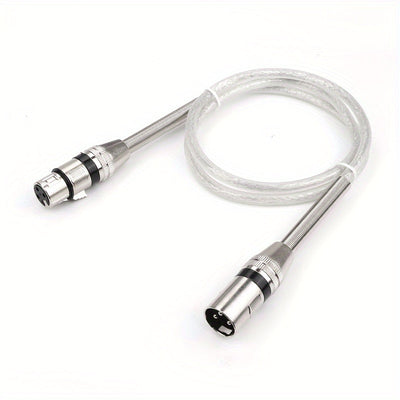 1pc Cable de Audio XLR I-ZCLIVE, Aleación de Zinc 3-Pines Macho a Hembra Forma Plana, Conector Transparente de Alta Calidad para Micrófono y Sistema de Altavoces para Preambules, Estaciones de Radio