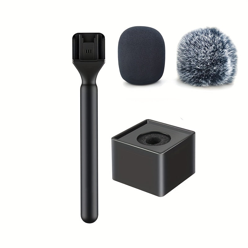 Adaptador de Micrófono Portátil DJI con Protector Antiviento para Entrevistas, Adaptador Portátil para Microphone Rode Interview Go, Filtro Pop de Esponja para Micrófono, Cubierta de Espuma para Micrófono y Soporte Portátil para Vlogging, Entrevistas, Po