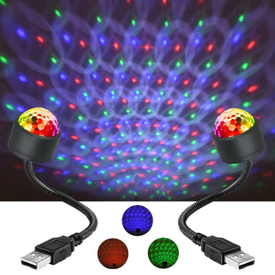 1 unidad de luz nocturna LED USB con proyección de estrellas para techo, luz ambiental con ritmo musical, efecto mágico para fiestas y discoteca en interiores