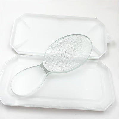 Raspador de Pies de Vidrio Nano, Piedra para Pedicura, Removedor de Callosidades y Talones en Color Beige Claro, Herramienta de Cuidado Personal para Manos y Pies