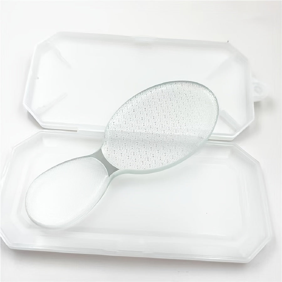 Raspador de Pies de Vidrio Nano, Piedra para Pedicura, Removedor de Callosidades y Talones en Color Beige Claro, Herramienta de Cuidado Personal para Manos y Pies